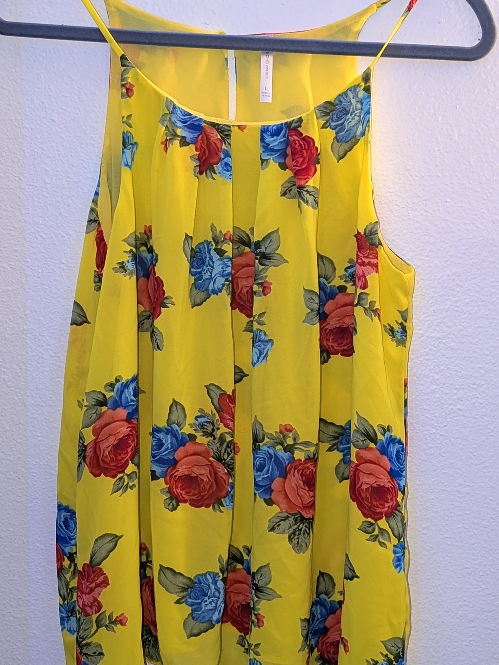 DNA couture Yellow Floral Spaghetti-Strap Camisole